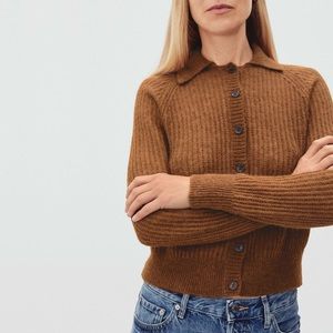 Everlane Alpaca Collared Cardigan - Rosewood Medium NWT